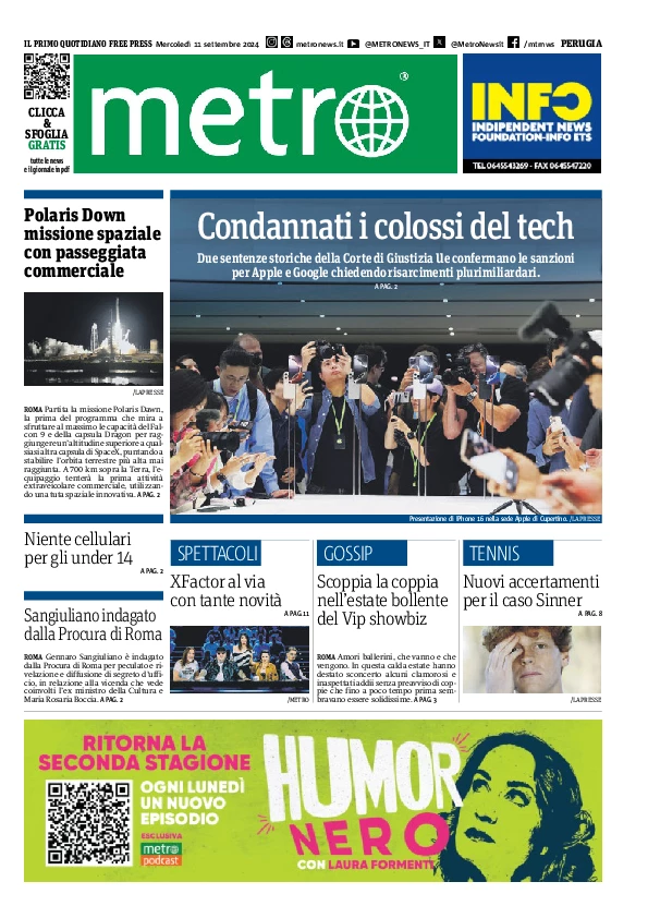 Prima-pagina-metro-perugia-edizione-di-oggi-2024-09-11