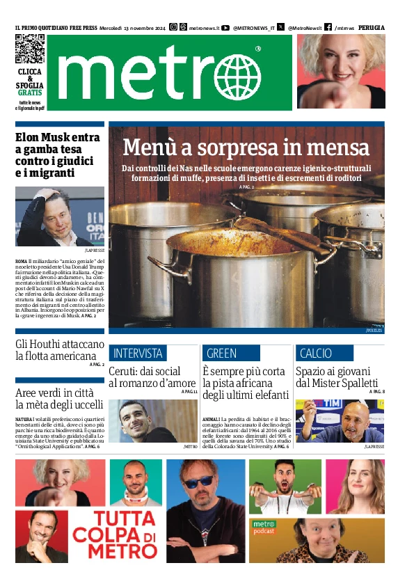 Prima-pagina-metro-perugia-edizione-di-oggi-2024-11-13