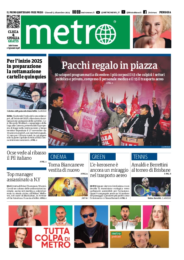 Prima-pagina-metro-perugia-edizione-di-oggi-2024-12-05