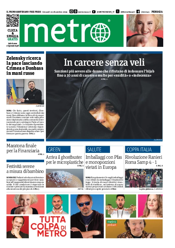 Prima-pagina-metro-perugia-edizione-di-oggi-2024-12-19