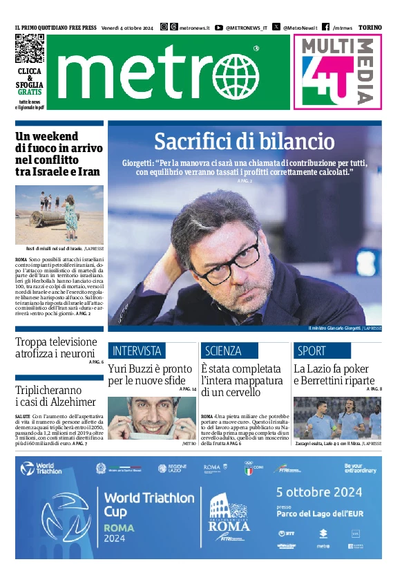 Prima-pagina-metro-torino-edizione-di-oggi-2024-10-04