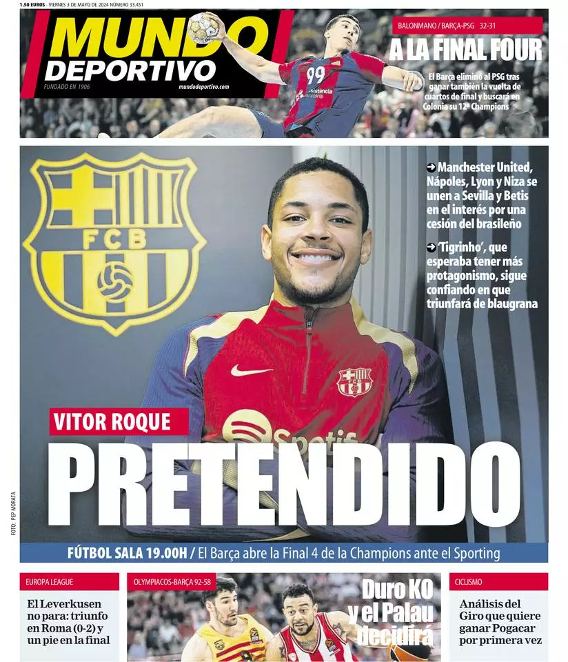 Prima-pagina-mundo-deportivo-edizione-di-oggi-03-05-2024