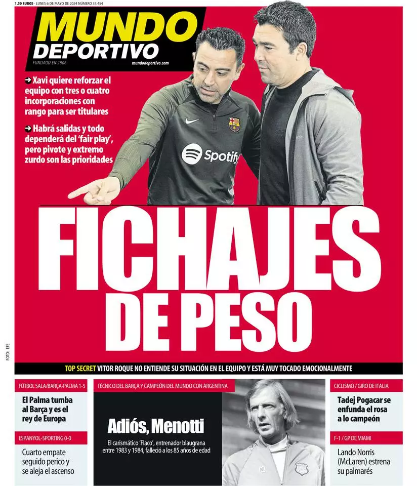 Prima-pagina-mundo-deportivo-edizione-di-oggi-06-05-2024