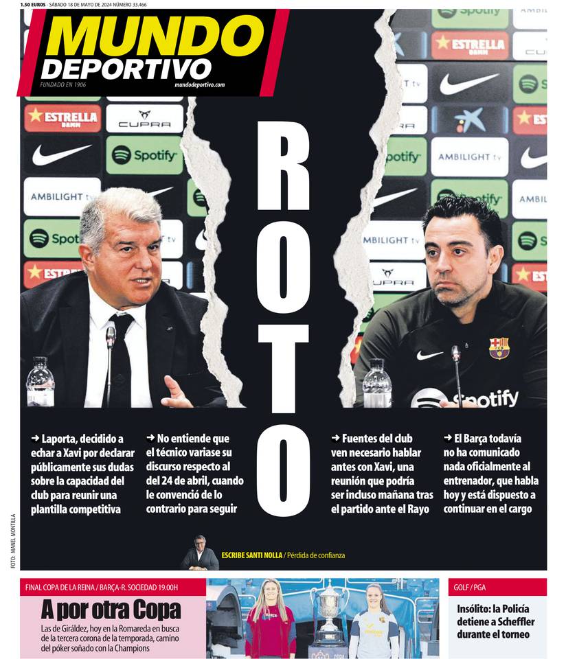 Prima-pagina-mundo deportivo-edizione-di-oggi-18-05-2024