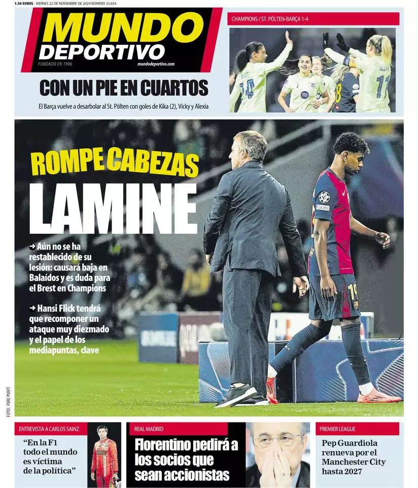 Prima-pagina-mundo_deportivo-edizione-di-oggi-22-11-2024