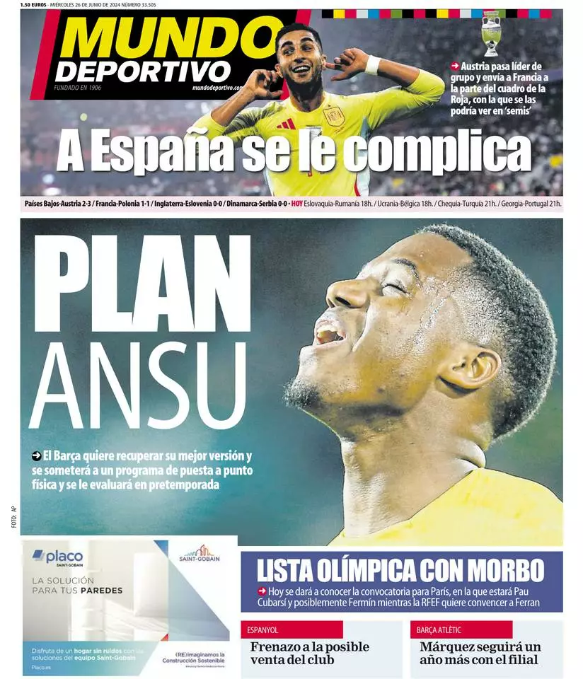 Prima-pagina-mundo_deportivo-edizione-di-oggi-26-06-2024