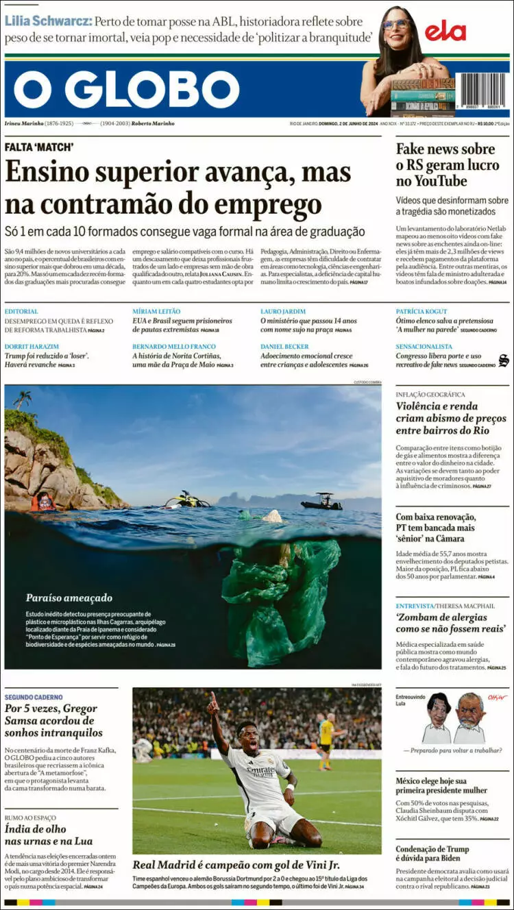 Prima-pagina-oglobo-edizione-di-oggi-02-06-2024