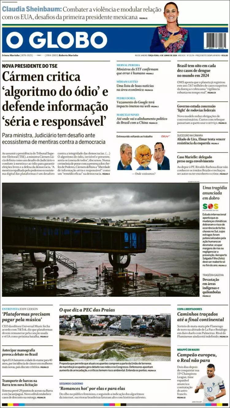 Prima-pagina-oglobo-edizione-di-oggi-04-06-2024