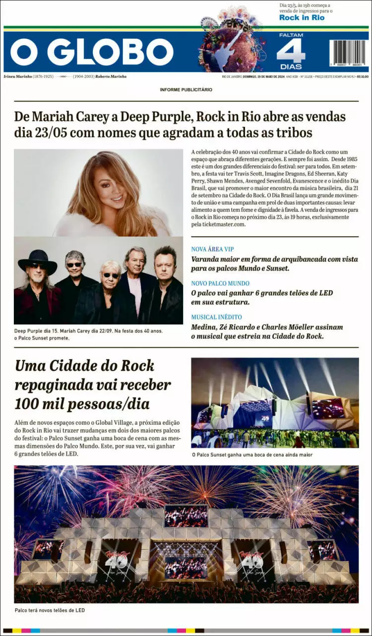 Prima-pagina-oglobo-edizione-di-oggi-19-05-2024