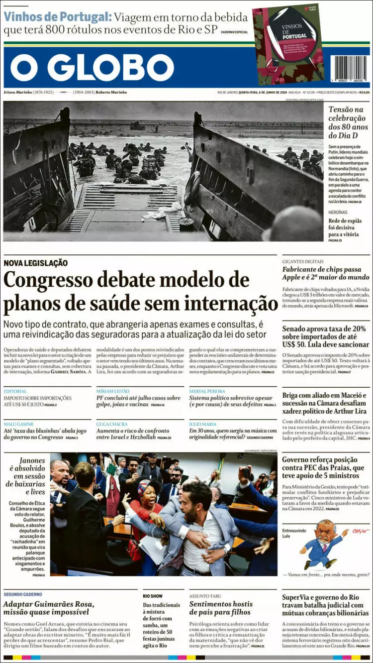 Prima-pagina-oglobo-edizione-di-oggi-2024-06-06