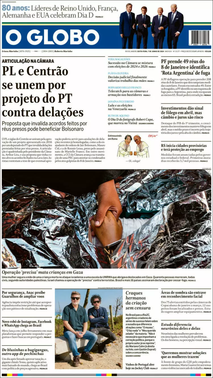 Prima-pagina-oglobo-edizione-di-oggi-2024-06-07