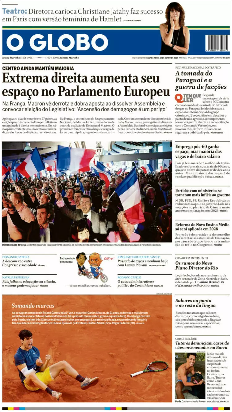 Prima-pagina-oglobo-edizione-di-oggi-2024-06-10