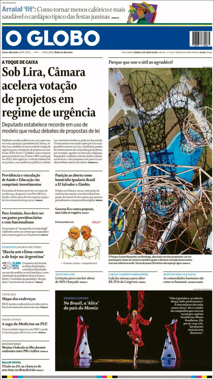 Prima-pagina-oglobo-edizione-di-oggi-2024-06-15