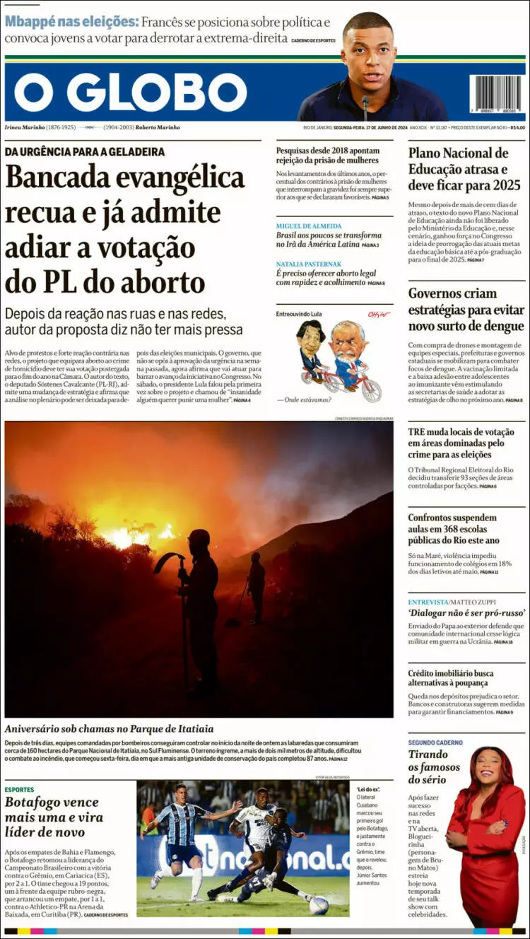 Prima-pagina-oglobo-edizione-di-oggi-2024-06-17