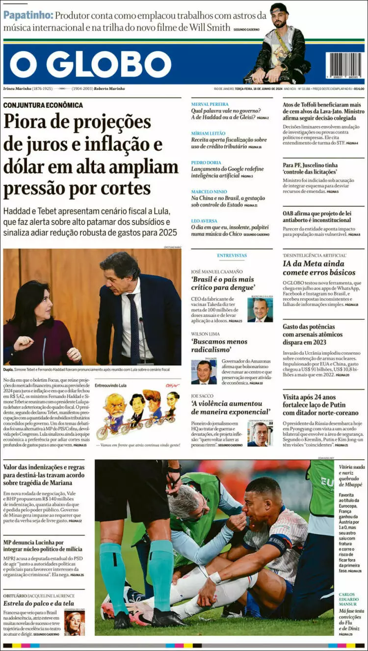 Prima-pagina-oglobo-edizione-di-oggi-2024-06-18