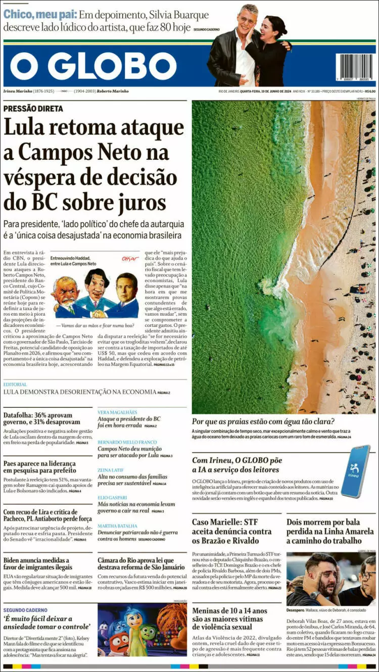 Prima-pagina-oglobo-edizione-di-oggi-2024-06-19