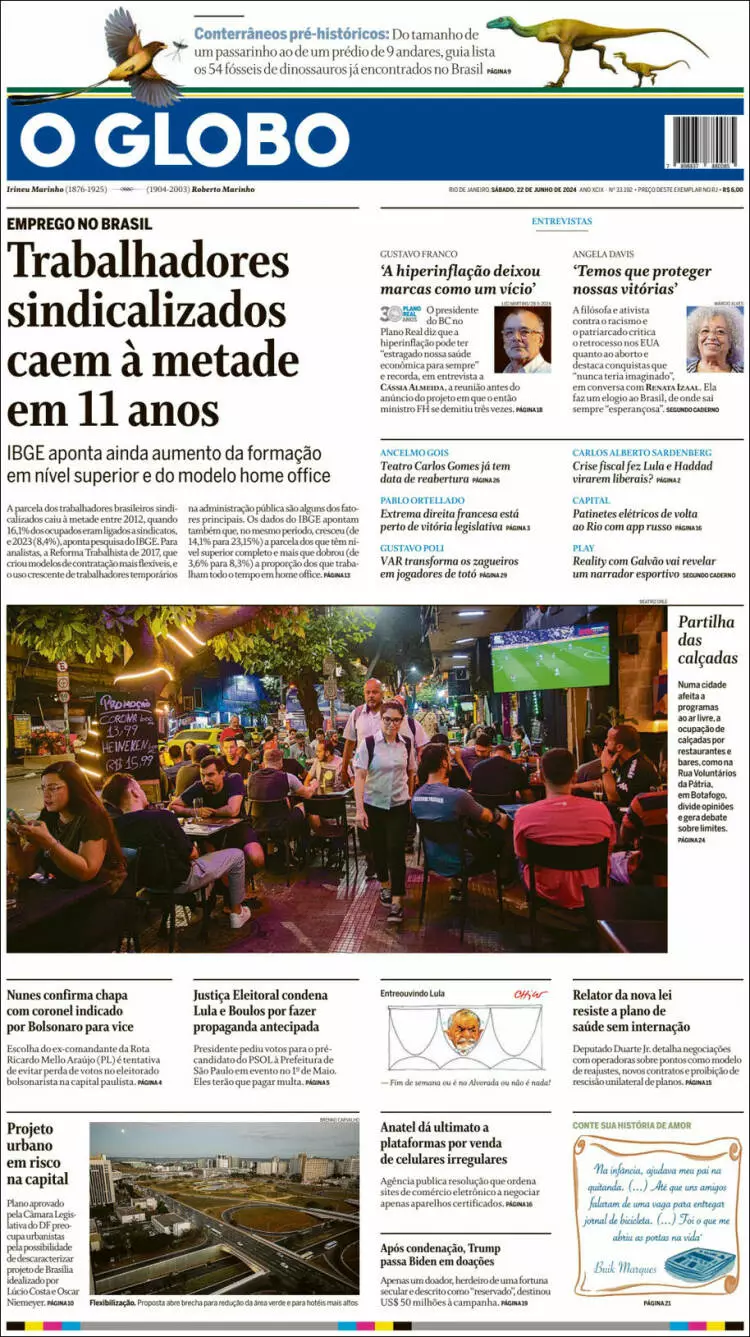 Prima-pagina-oglobo-edizione-di-oggi-2024-06-22