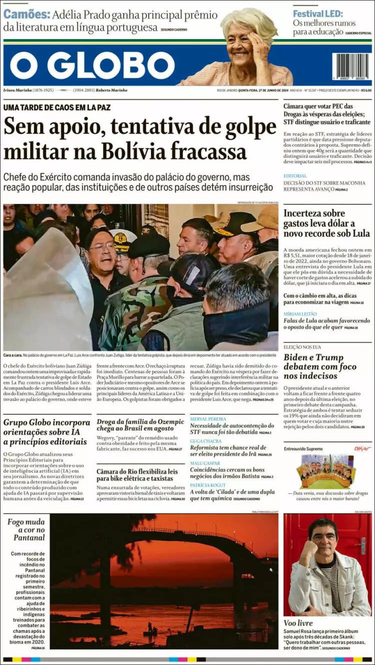 Prima-pagina-oglobo-edizione-di-oggi-2024-06-27