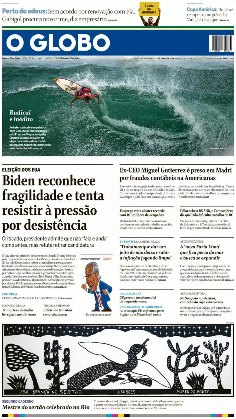 Prima-pagina-oglobo-edizione-di-oggi-2024-06-29