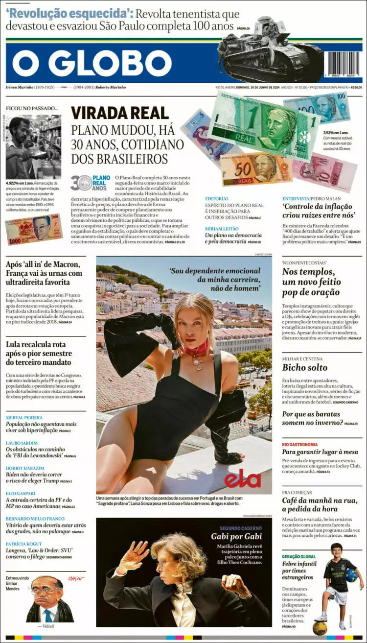 Prima-pagina-oglobo-edizione-di-oggi-2024-06-30