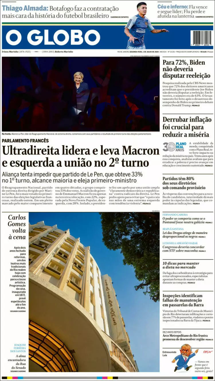 Prima-pagina-oglobo-edizione-di-oggi-2024-07-01