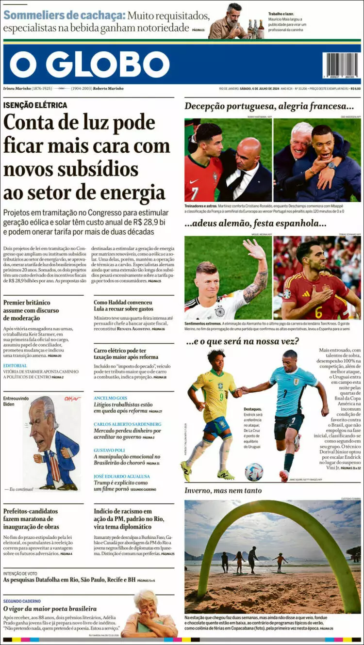 Prima-pagina-oglobo-edizione-di-oggi-2024-07-06