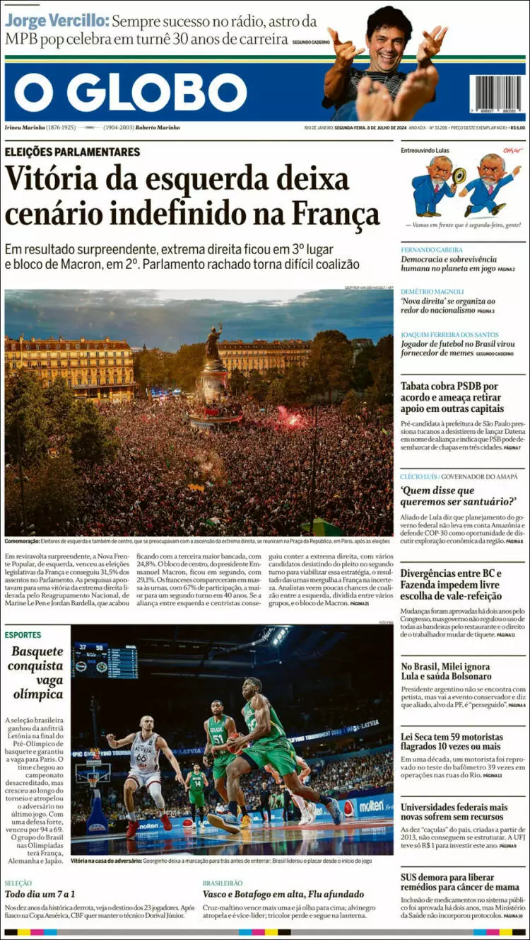 Prima-pagina-oglobo-edizione-di-oggi-2024-07-08