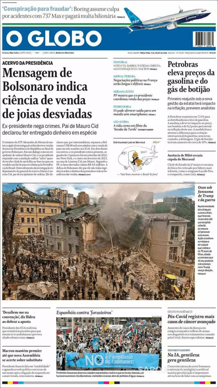 Prima-pagina-oglobo-edizione-di-oggi-2024-07-09