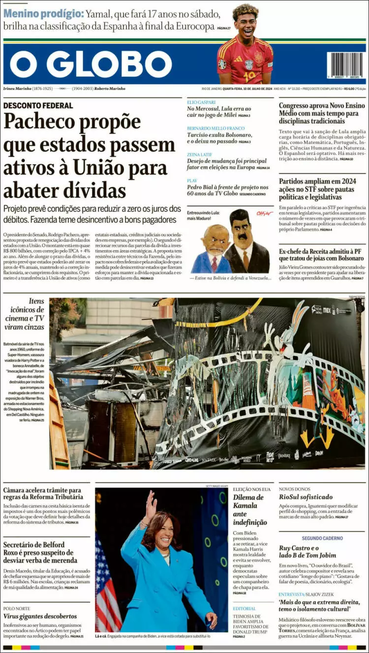 Prima-pagina-oglobo-edizione-di-oggi-2024-07-10