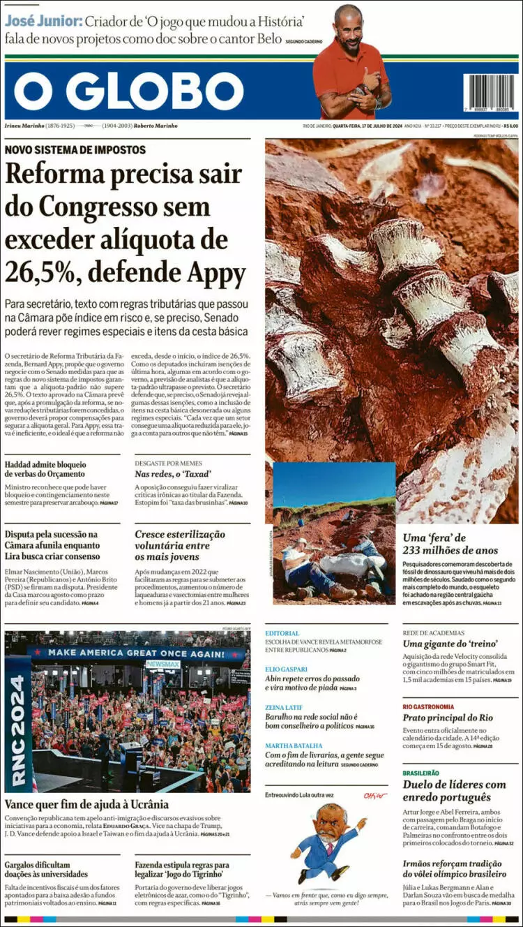 Prima-pagina-oglobo-edizione-di-oggi-2024-07-17