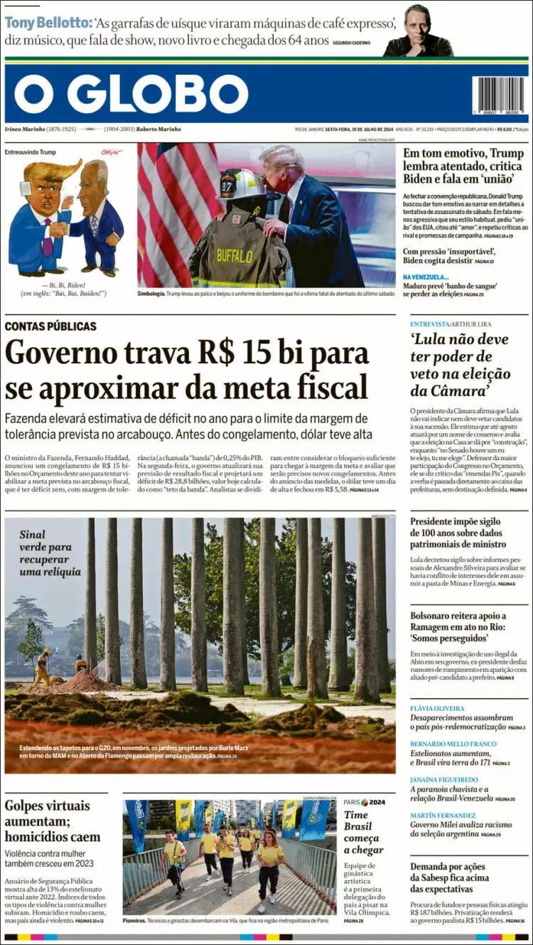 Prima-pagina-oglobo-edizione-di-oggi-2024-07-19