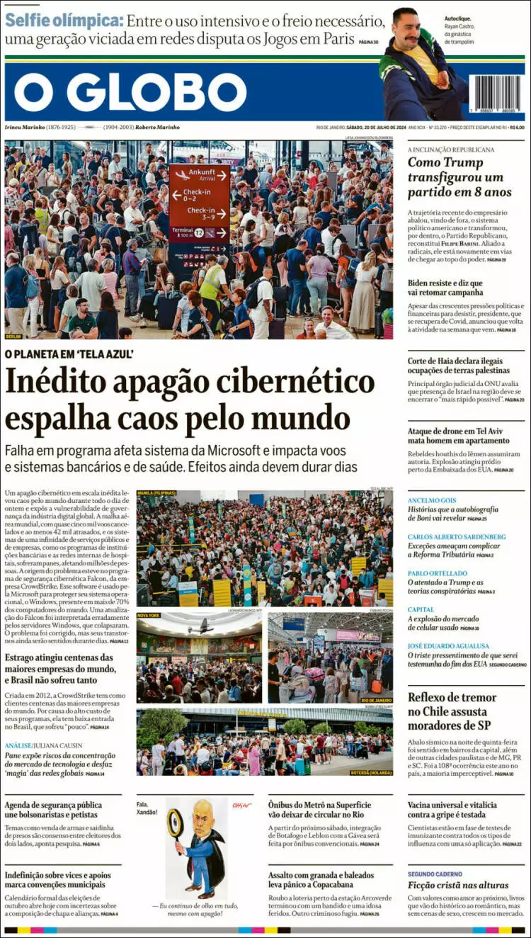 Prima-pagina-oglobo-edizione-di-oggi-2024-07-20