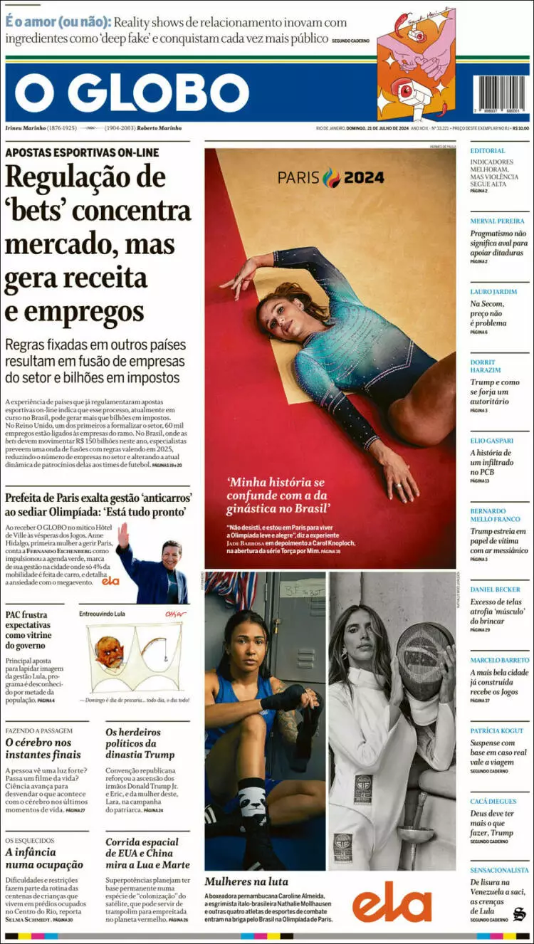 Prima-pagina-oglobo-edizione-di-oggi-2024-07-21