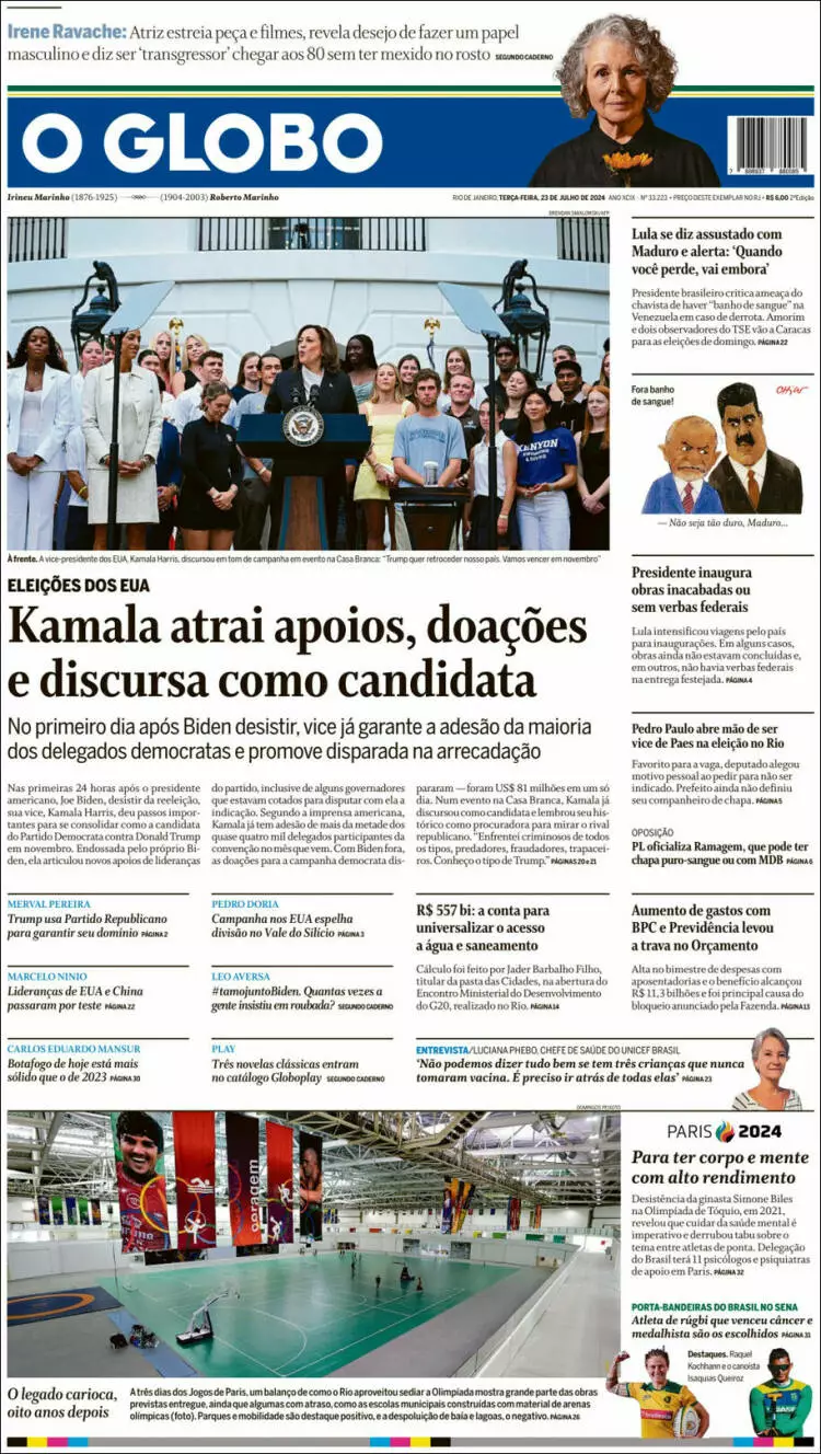 Prima-pagina-oglobo-edizione-di-oggi-2024-07-23