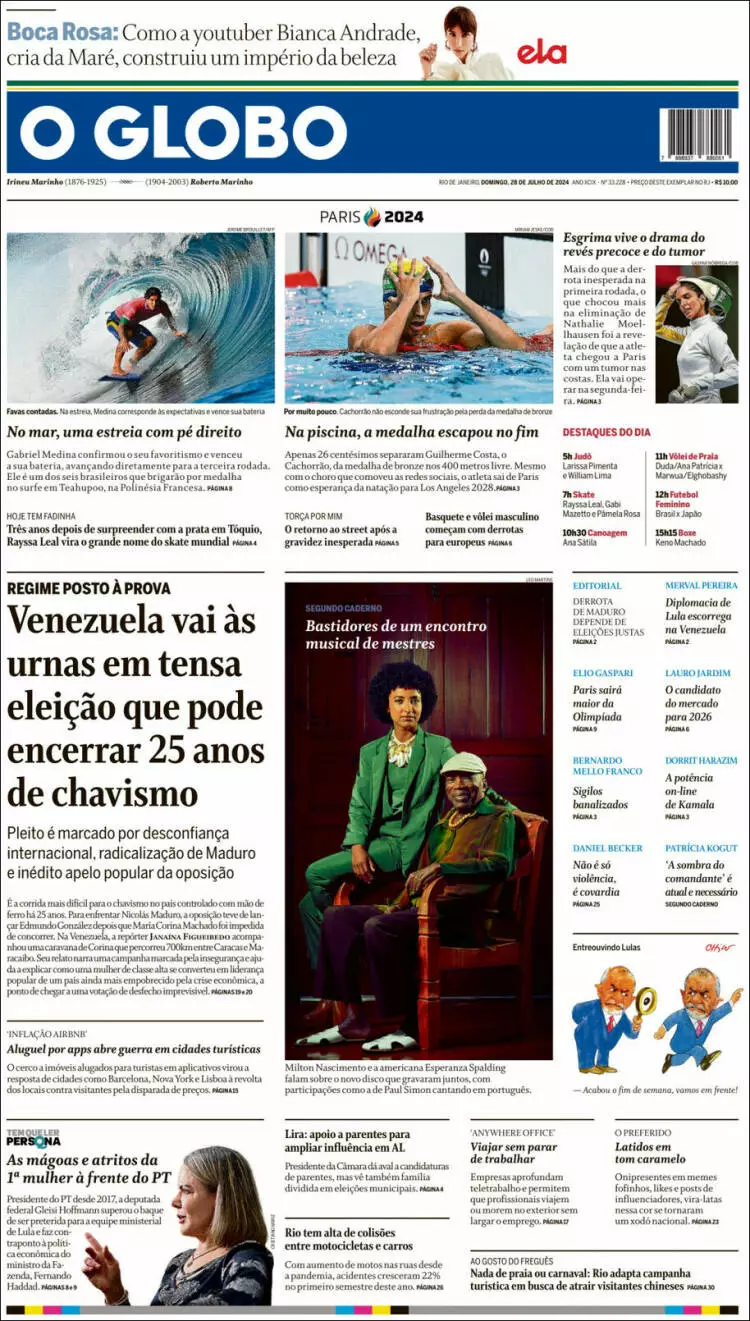 Prima-pagina-oglobo-edizione-di-oggi-2024-07-28