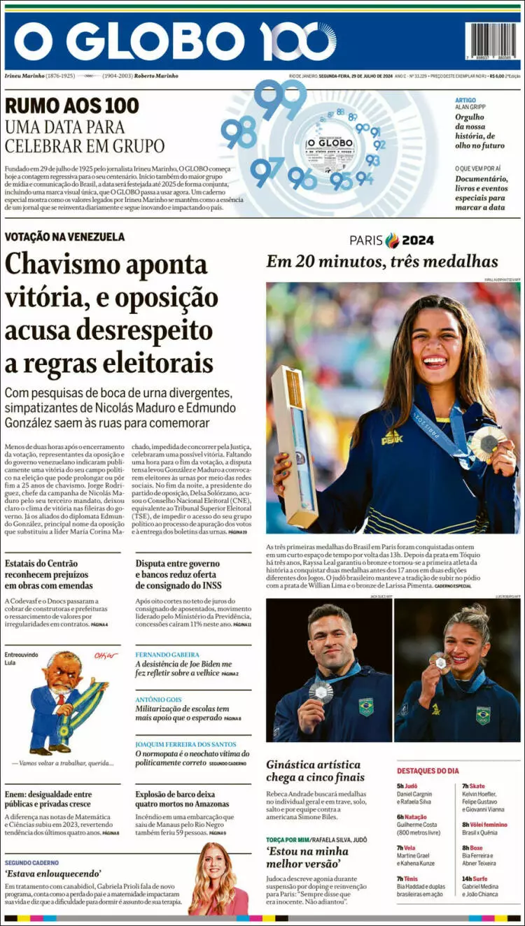 Prima-pagina-oglobo-edizione-di-oggi-2024-07-29