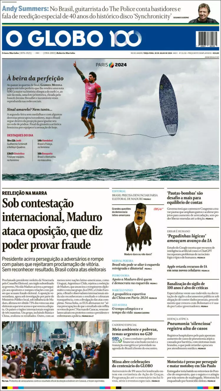 Prima-pagina-oglobo-edizione-di-oggi-2024-07-30