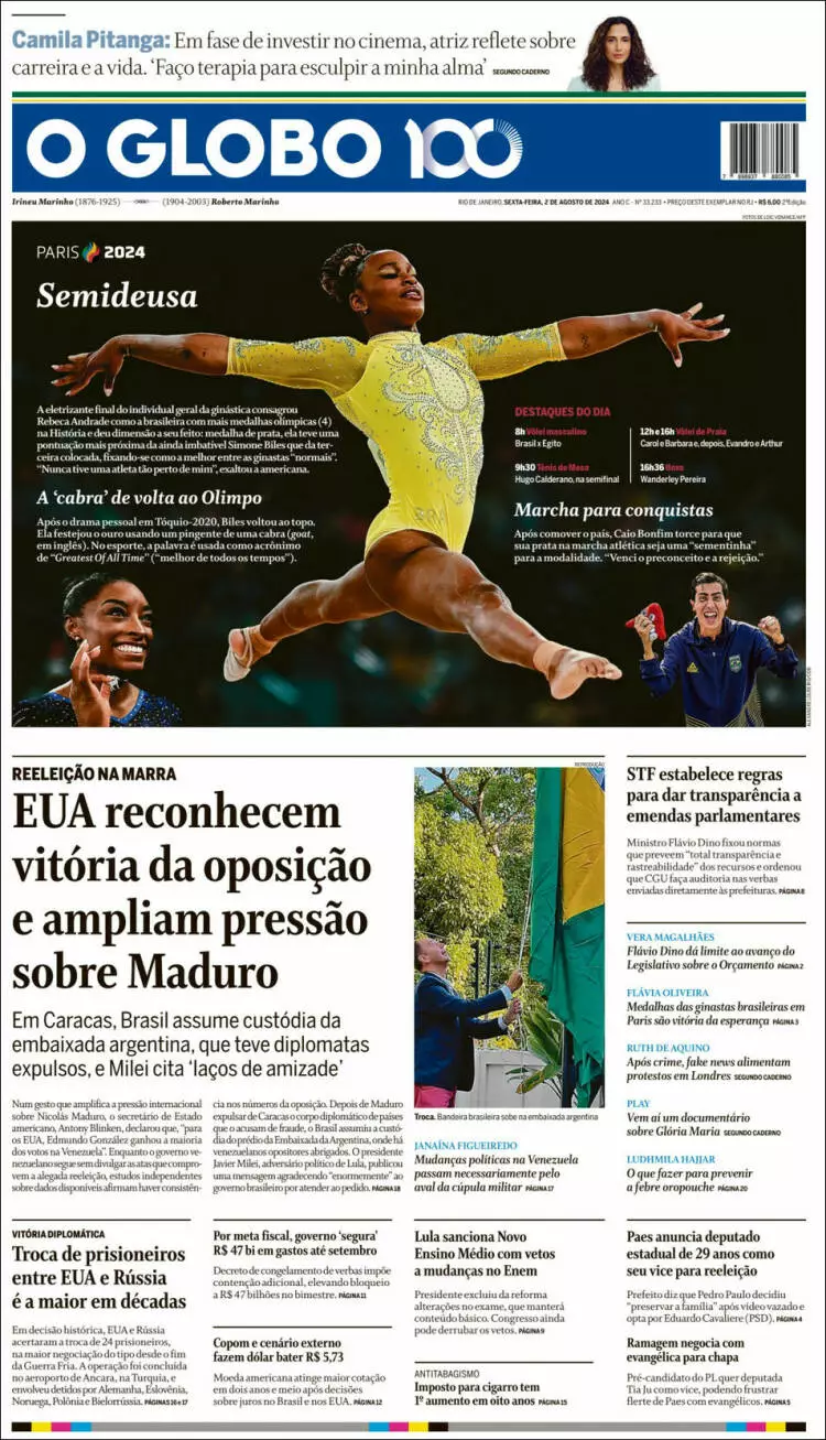 Prima-pagina-oglobo-edizione-di-oggi-2024-08-02