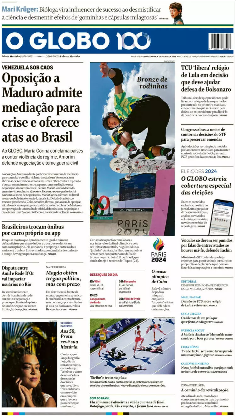 Prima-pagina-oglobo-edizione-di-oggi-2024-08-08