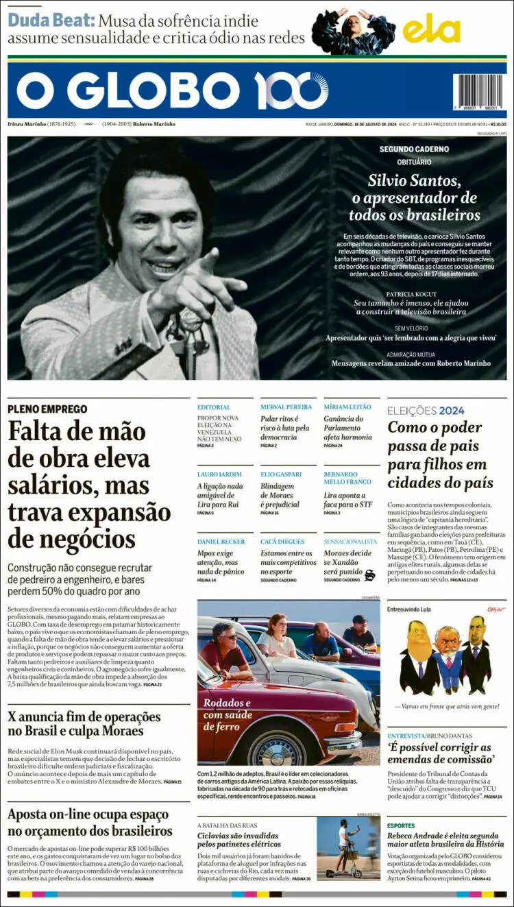 Prima-pagina-oglobo-edizione-di-oggi-2024-08-18