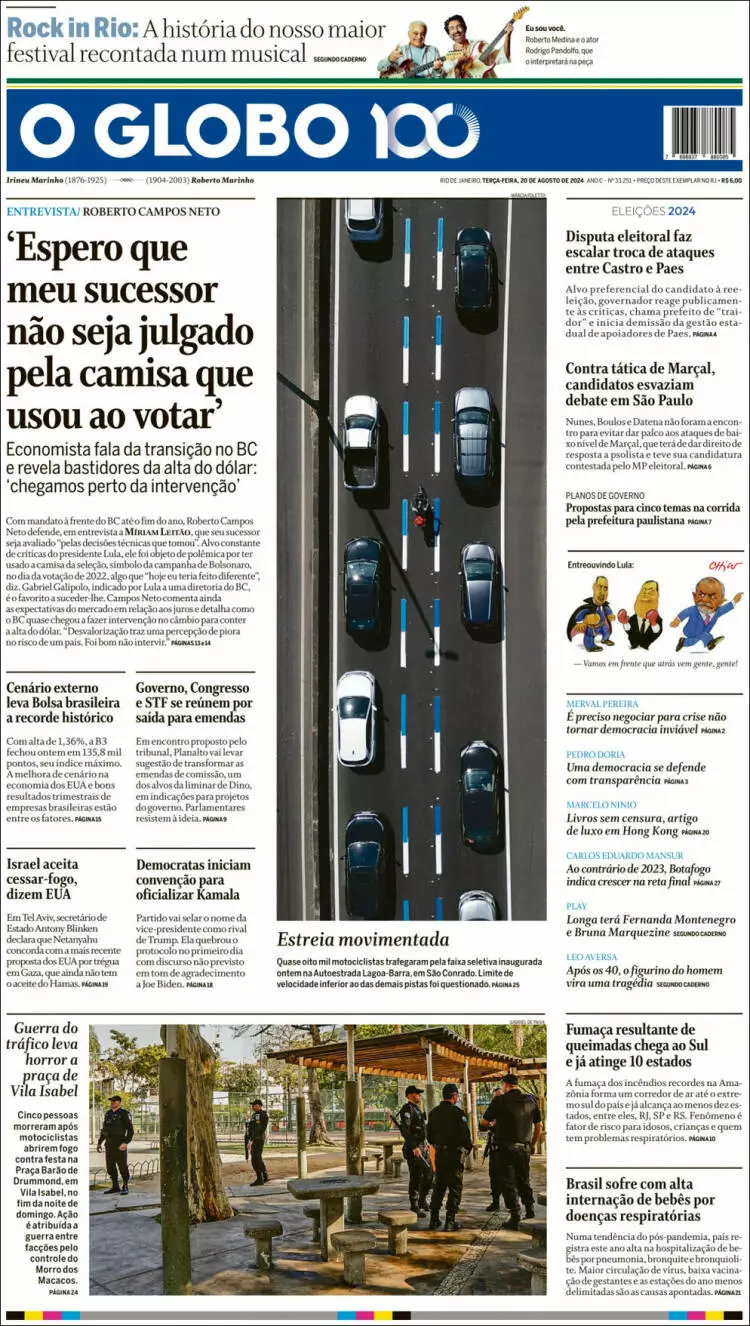 Prima-pagina-oglobo-edizione-di-oggi-2024-08-20