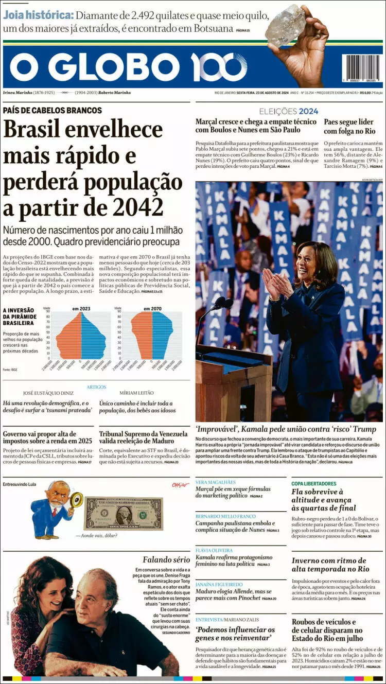 Prima-pagina-oglobo-edizione-di-oggi-2024-08-23