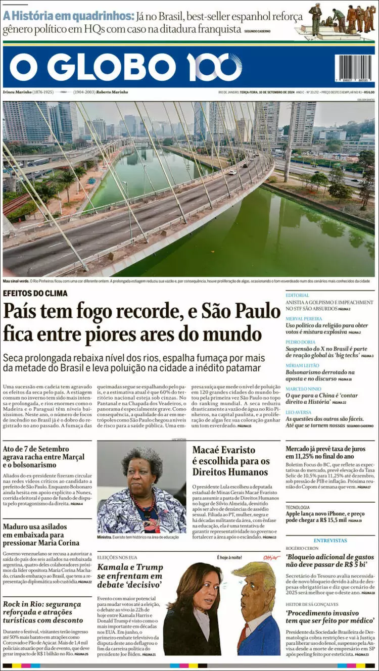 Prima-pagina-oglobo-edizione-di-oggi-2024-09-10