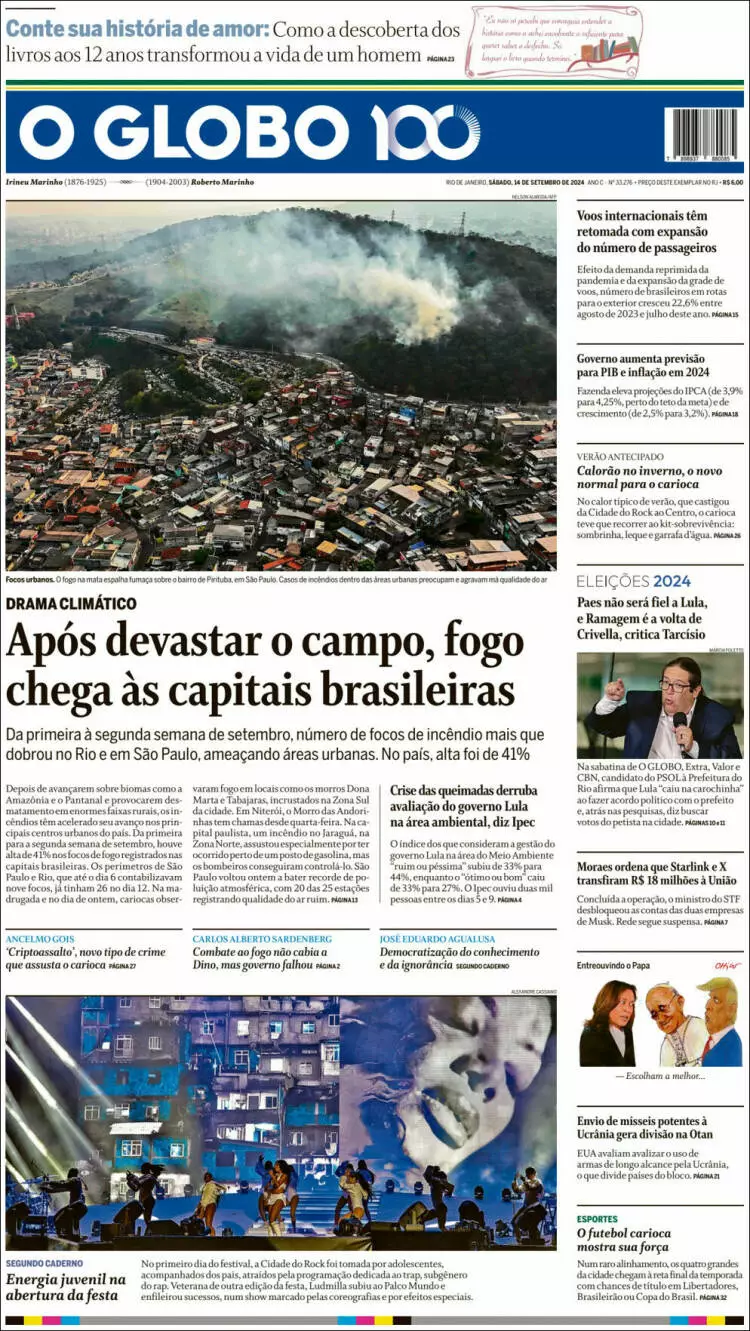 Prima-pagina-oglobo-edizione-di-oggi-2024-09-14