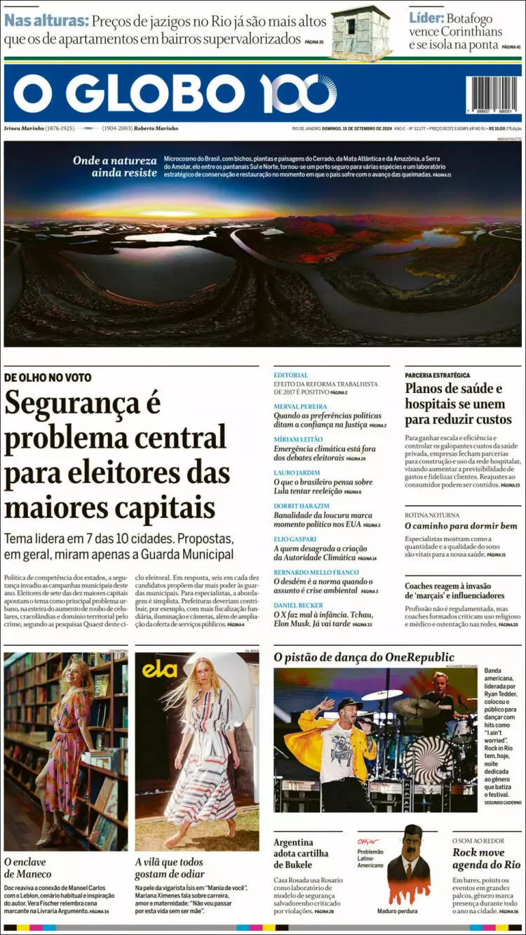 Prima-pagina-oglobo-edizione-di-oggi-2024-09-15