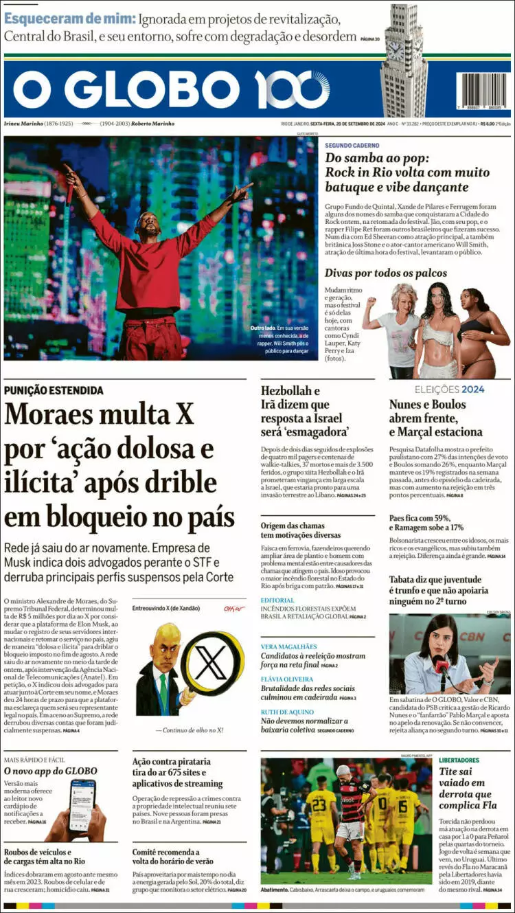 Prima-pagina-oglobo-edizione-di-oggi-2024-09-20