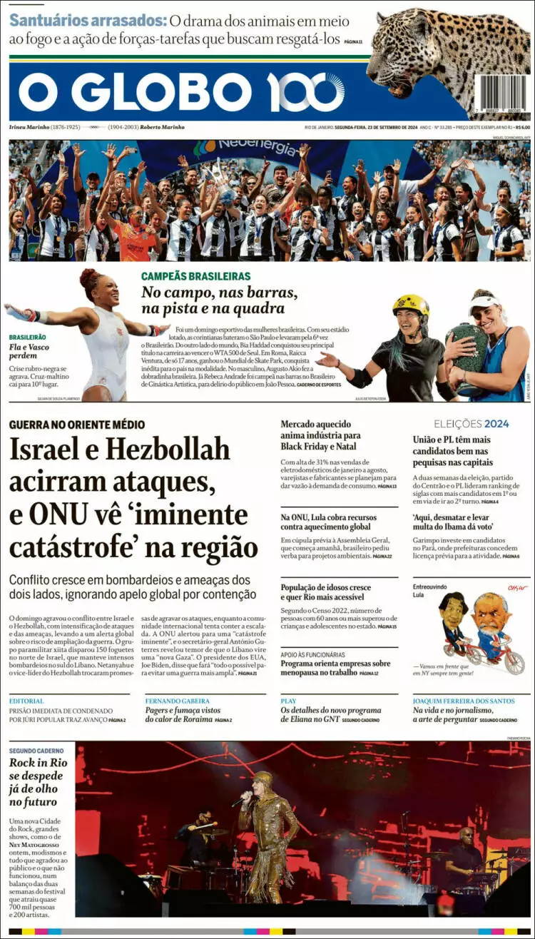 Prima-pagina-oglobo-edizione-di-oggi-2024-09-23