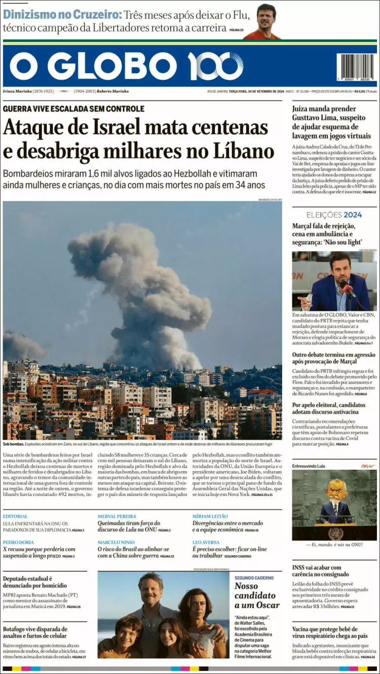 Prima-pagina-oglobo-edizione-di-oggi-2024-09-24