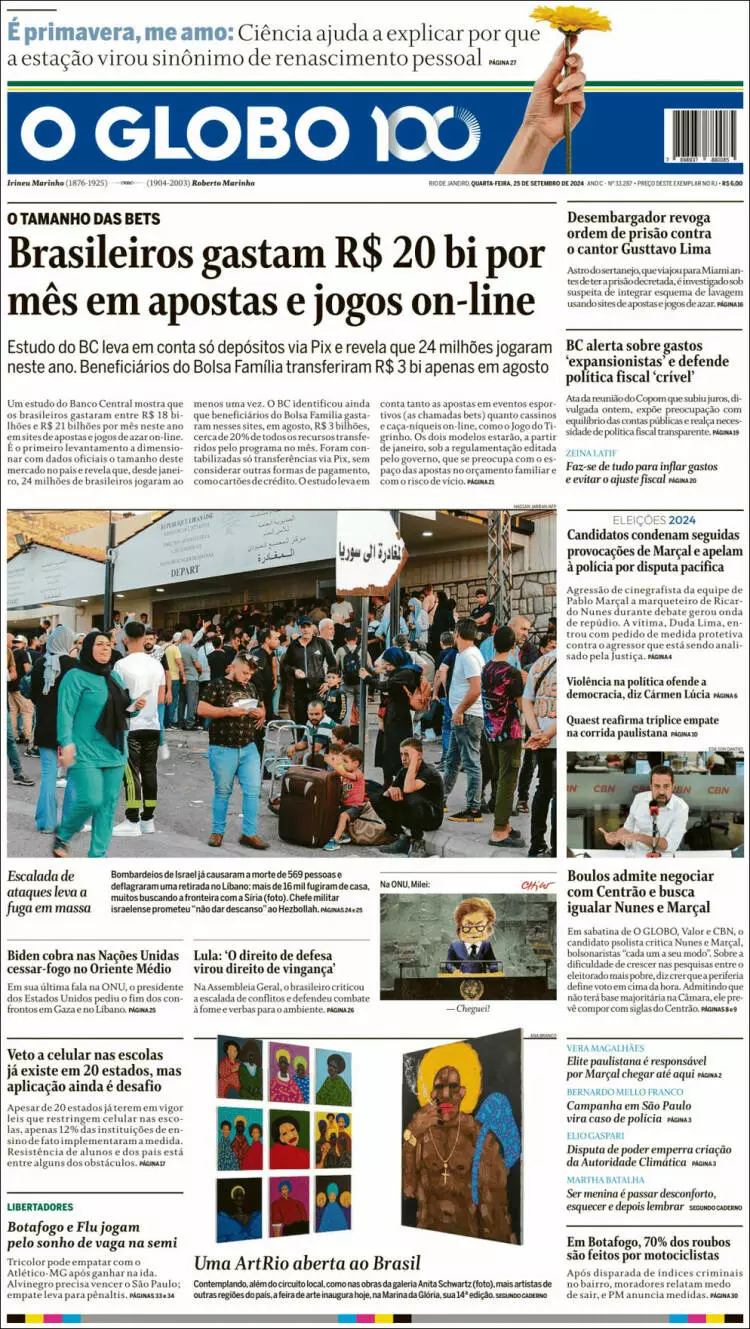 Prima-pagina-oglobo-edizione-di-oggi-2024-09-25