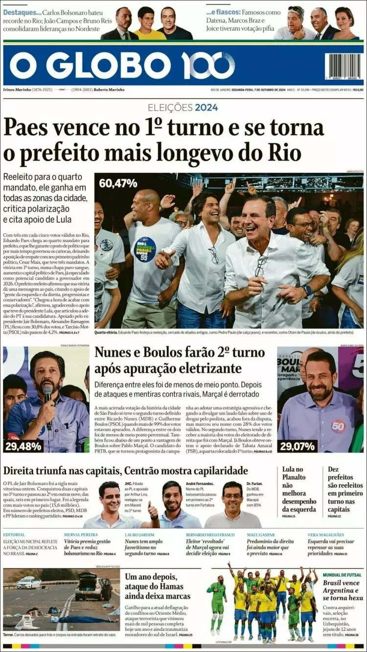 Prima-pagina-oglobo-edizione-di-oggi-2024-10-07